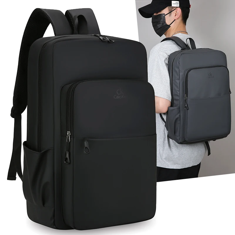 Laptop Backpack for Men 15.6 Inch Waterproof Business Travel Work Daypack with Breathable Back Luggage Strap Side Bottle Pocket