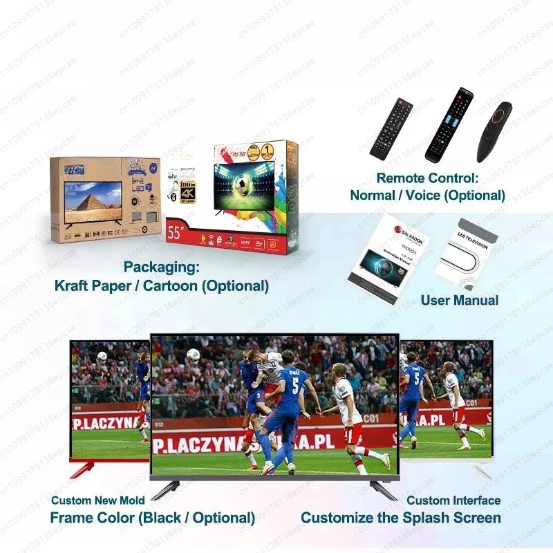 تلفزيون ذكي 75 بوصة 4K Ultra HD LED وأجهزة تلفزيون LED 100 بوصة حامل شاشة عرض مسطح #2