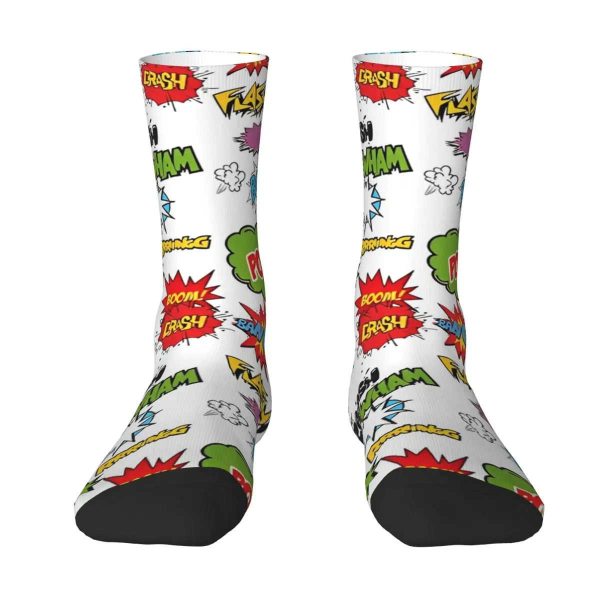 Chaussettes de couple coordonnantes imprimées, bas Comic Elements, chaussettes de course confortables coréennes, printemps