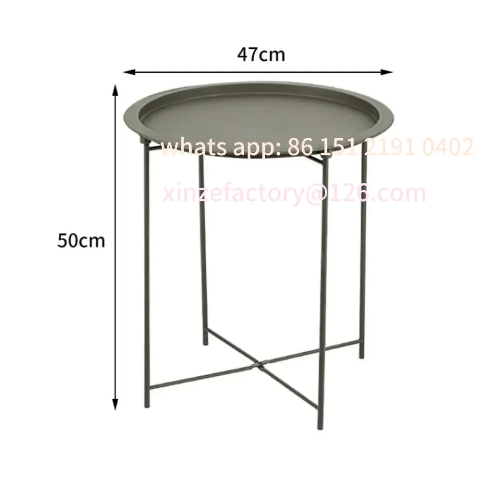 

Многофункциональный круглый приставной столик в скандинавском стиле с металлическим подносом, для гостиной, прикроватный, складной