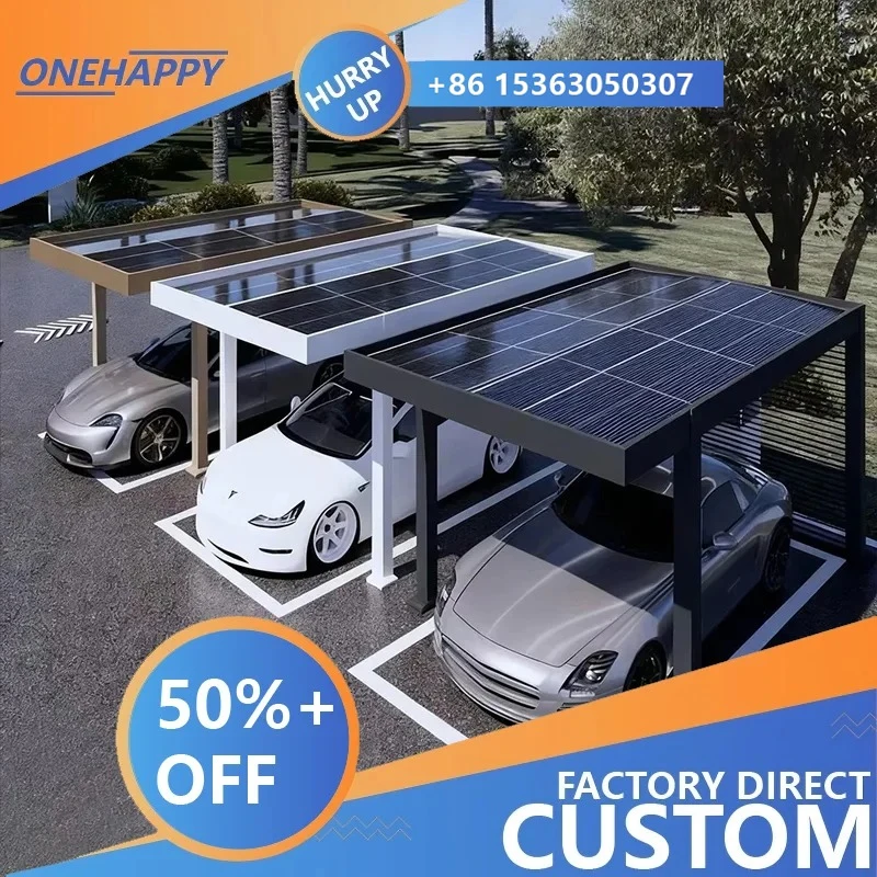 

Any Size Custom Solar Charging Carport High Power PV System Waterproof Durable Outdoor Energy Storage Parking Protection Shed