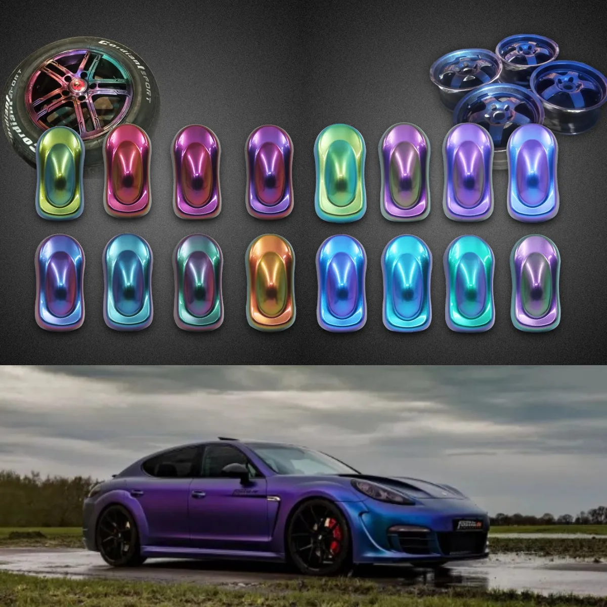 50/100g Chameleon Pearl Powder Car Nail Shining Powder Chameleon Paint Ink Bicycle Motorcycle Chameleon Metal Pigment Wheel Colo