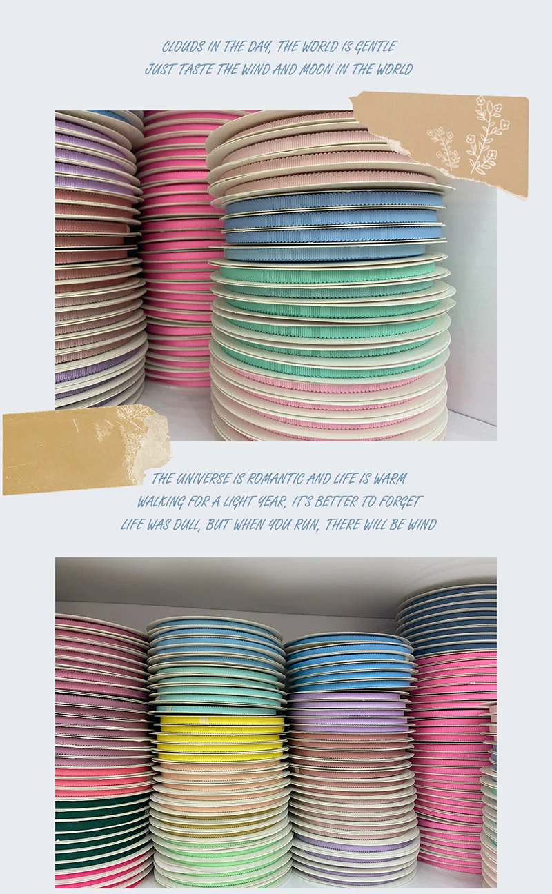 Grosgrain Till Ribbon Webbing Bias Muti-Color Polyester Binding Tape 6 9 12 15 20 25mm For Hat Clothing Wrapping Flower Bags Sew