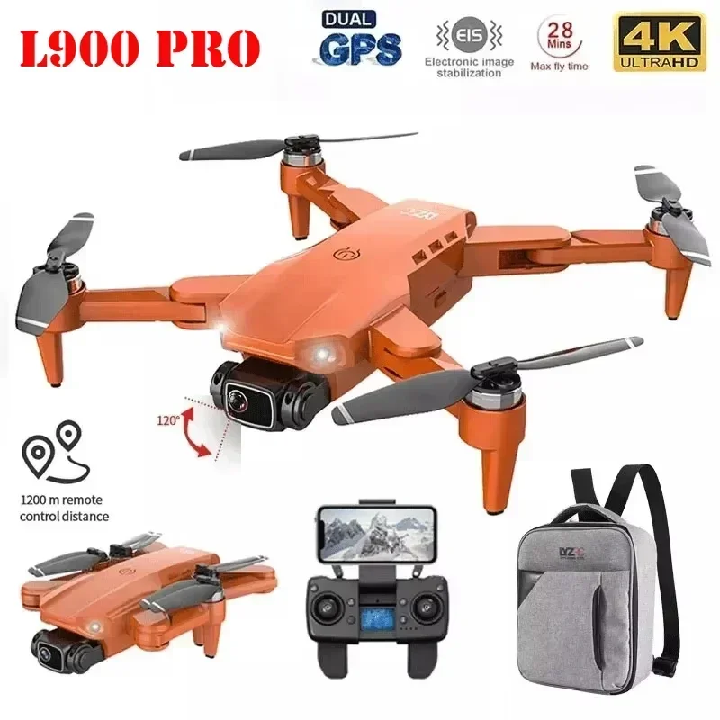 NEW Drone L900 Pro 4K Professional 5G GPS HD Dual Camera Photography Brushless Foldable Quadcopter RC Distance 1.2KM Drones Toys