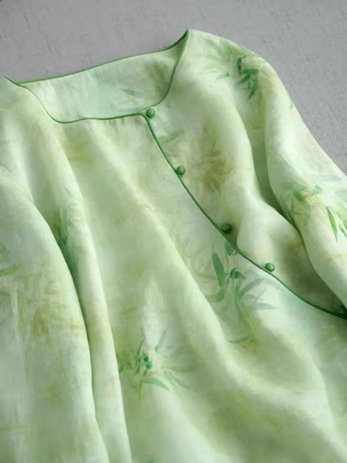 여름 신상품 여성용 코튼 플랙스 프린트 티셔츠-쿼터 슬리브 루즈핏 레귤러 길이