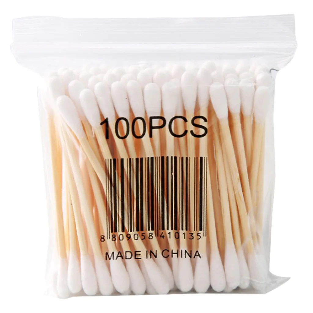 300/500/1000pcs Double Head Cotton Swab Makeup Cotton Buds Tip For Wood Sticks Nose Ears Cleaning Health Care Tools