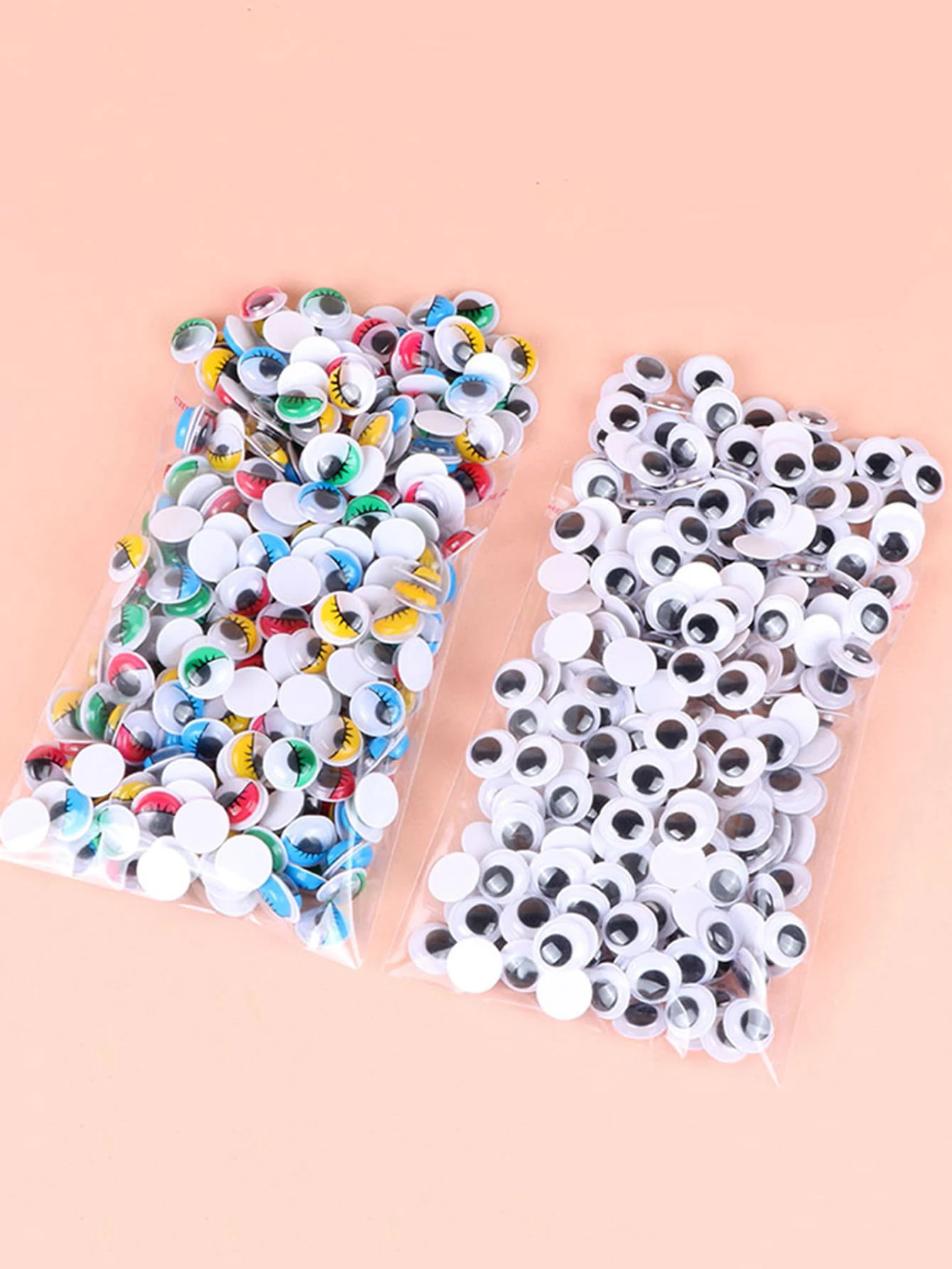 Olhos móveis DIY artesanais, olhos de boneca criativos, tamanho múltiplo disponível, cor preta, 1 pacote = 100pcs, 1 pacote, 2 pacotes