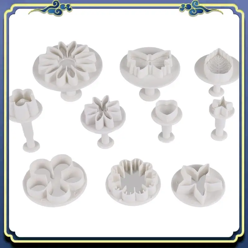 

A56P-33 Piece Fondant Cake Cookie Plunger Cutter Sugar Craft Flower Leaf Butterfly Heart Shape Decorating Mold DIY Tools