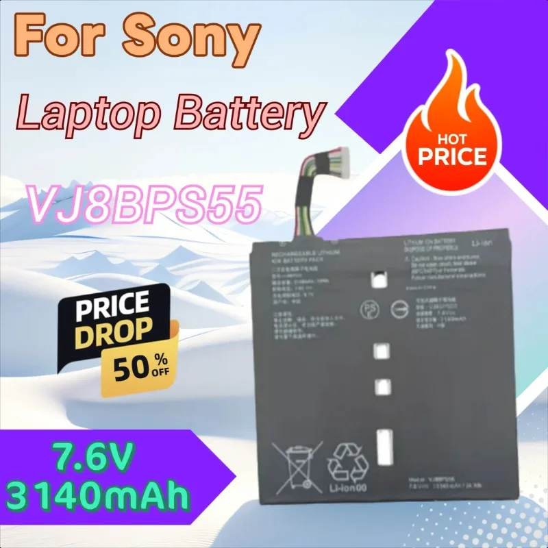 

Высококачественный новый аккумулятор для ноутбука VJ8BPS55, 7,6 В, 3140 мАч для Sony A12, литий-ионный аккумулятор для планшета