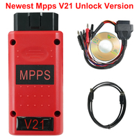 Latest MPPS V21 Unlock Version Life Time Use Mpps V18 Full Chip With Breakout Tricore Cable OBD2 ECU Chip Tuning Scanner Tool