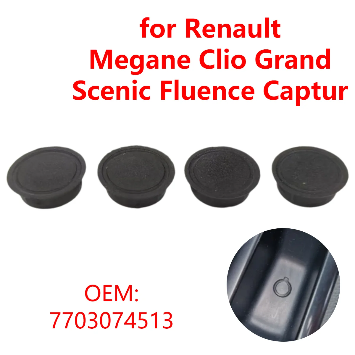 2/4Pcs 7703074513 for Renault Megane Clio Grand Scenic Fluence Car Interior Door Handle Storage Box Screw Nut Plug Dust Cap
