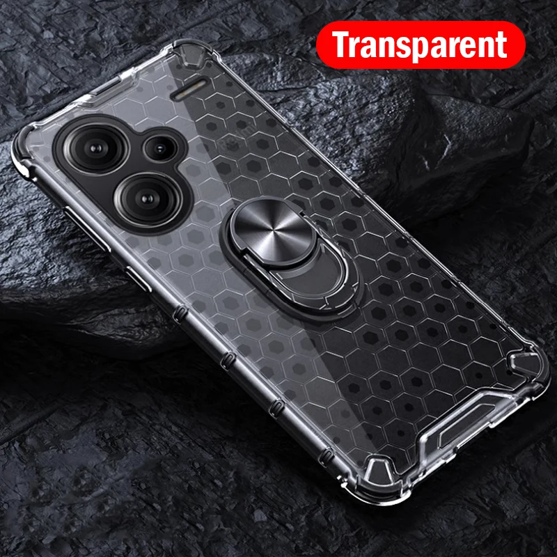 Transparent Funda for Redmi Note 13 Pro Plus POCO X6 M6 Pro 4G Case Clear Heat Dissipation Stand Cover for Redmi Note 13 ProCapa