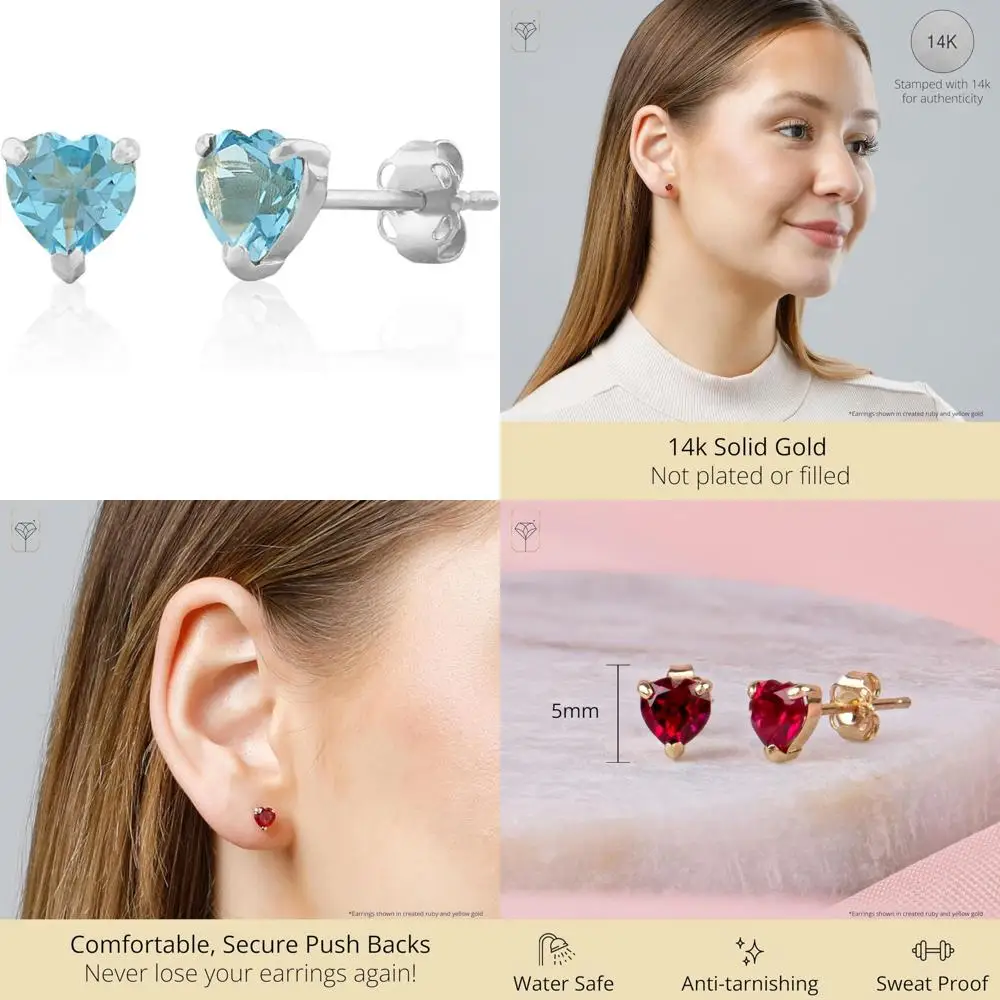 

Женские обручи с камнями по случаю рождения из стерлингового серебра с круглым драгоценным камнем и застежкой сверху | Гипоаллергенные серьги 0,9 дюйма для Sen