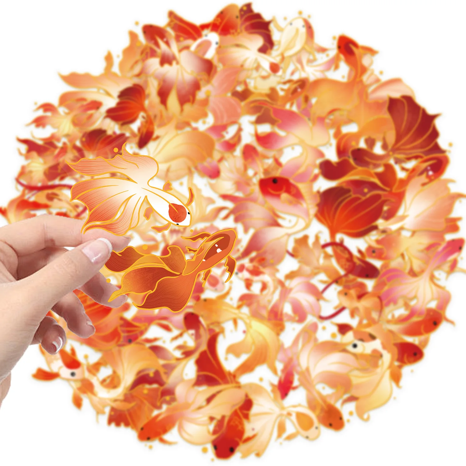 10/50 Uds nuevo pez Koi estampado en caliente pegatinas de bendición propicia juguete de Graffiti de dibujos animados DIY taza de agua monopatín calcomanías impermeables