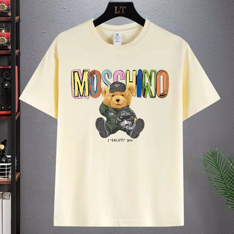 夏かわいいクマプリントパターン純粋な綿ソフトで快適なレジャー休暇原宿ユニセックス弱虫卸売ポル市長