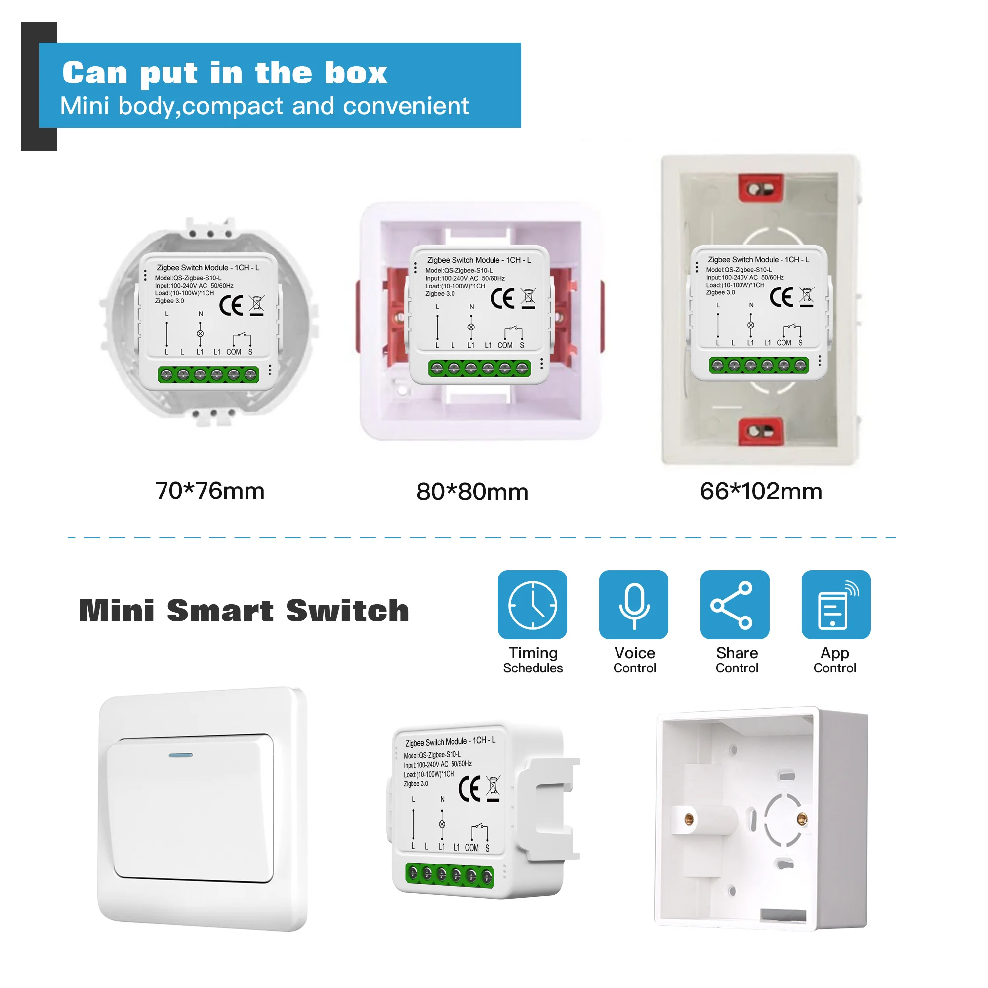 Tuya Smart Switch Module No Neutral Wire Required Smart Home Breaker Support Alexa Google Home Control