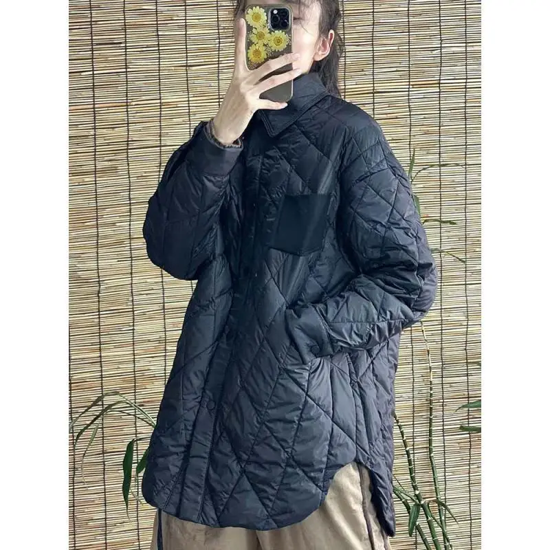 

Легкий женский пуховик Jaet White Du Feather для поездок на работу, длина миди, модное осенне-зимнее новое поступление