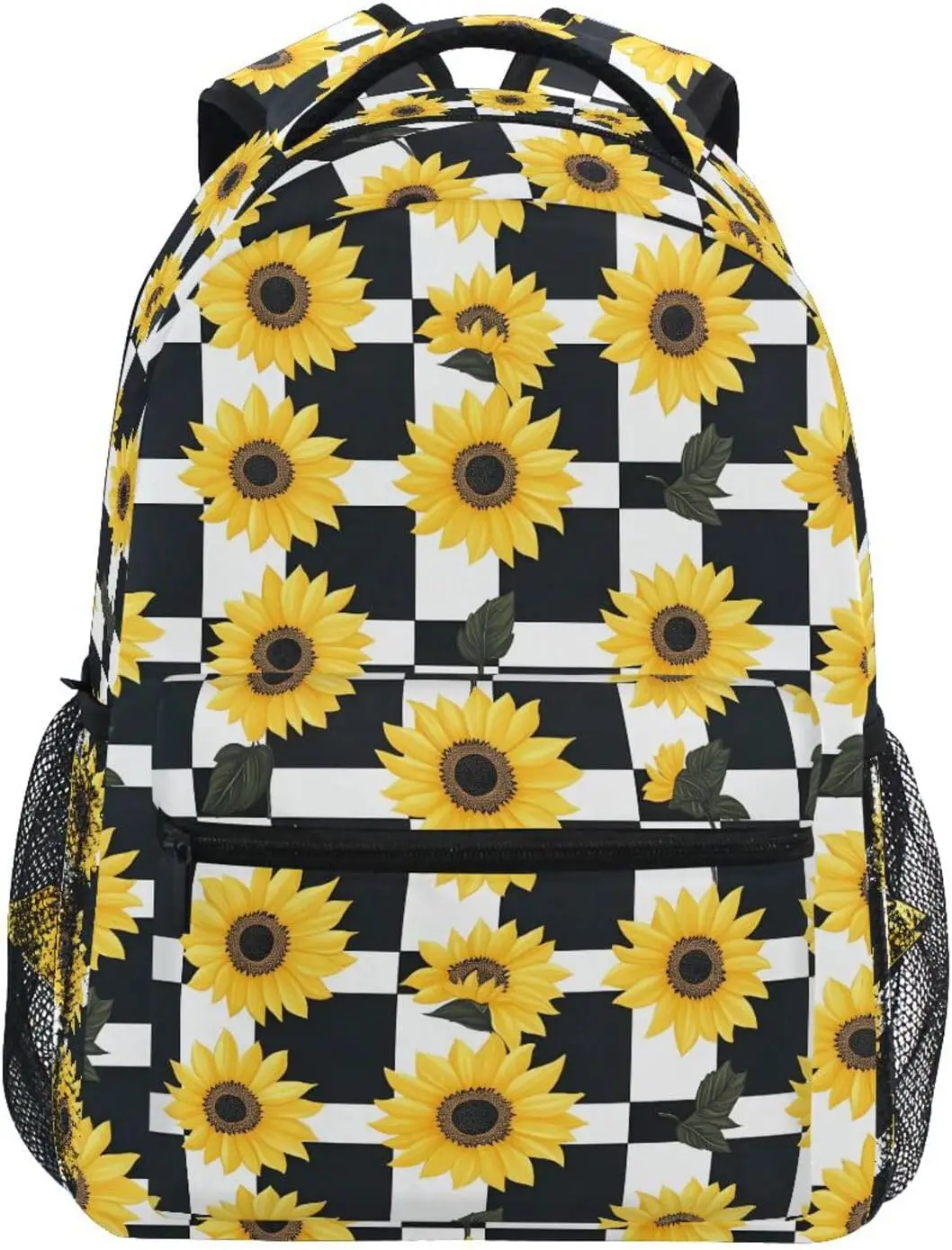 

Kid Backpacks (Sunflower Checkered) , Boys Girls Schoolbags Book Bag for Travel Hiking School Medium Size