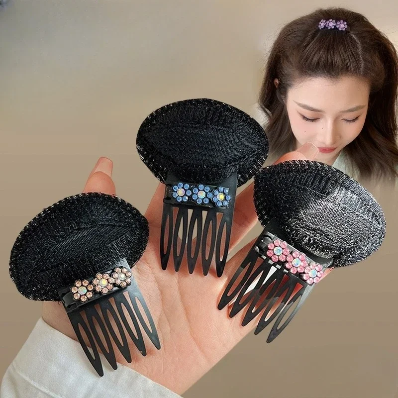 Rhinestone Invisible Fluffy Sponge Hair Clip Front Volume Base Puff Cushion Hairs Clips Bun Hair Styling Tool Women Hair Hairpin