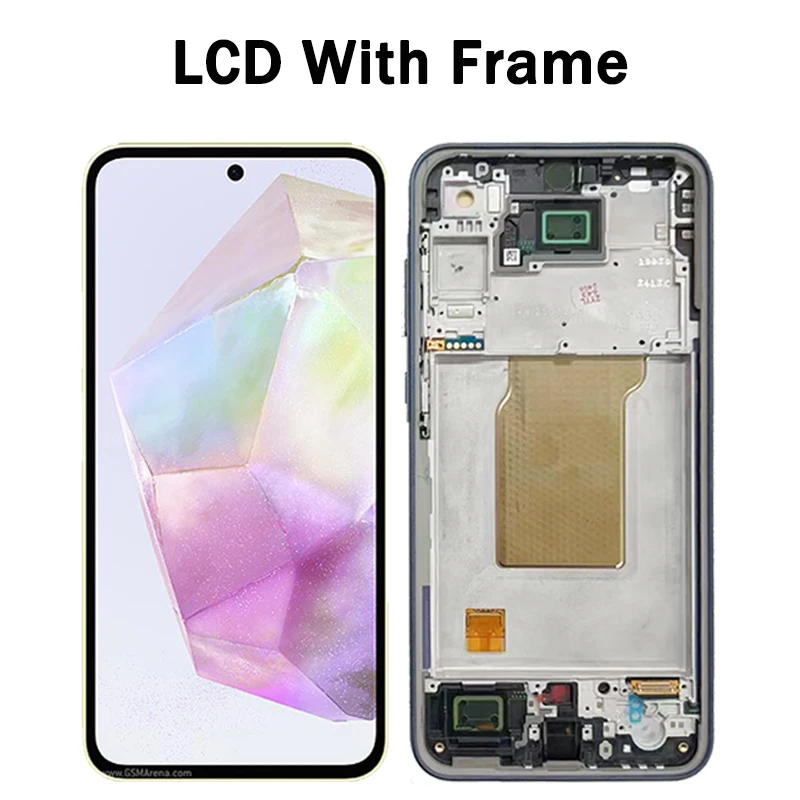 Super AMOLED For Samsung A35 5G A356 LCD Display Touch Screen Digitizer For Samsung A35 A356B A356E A356U LCD Frame