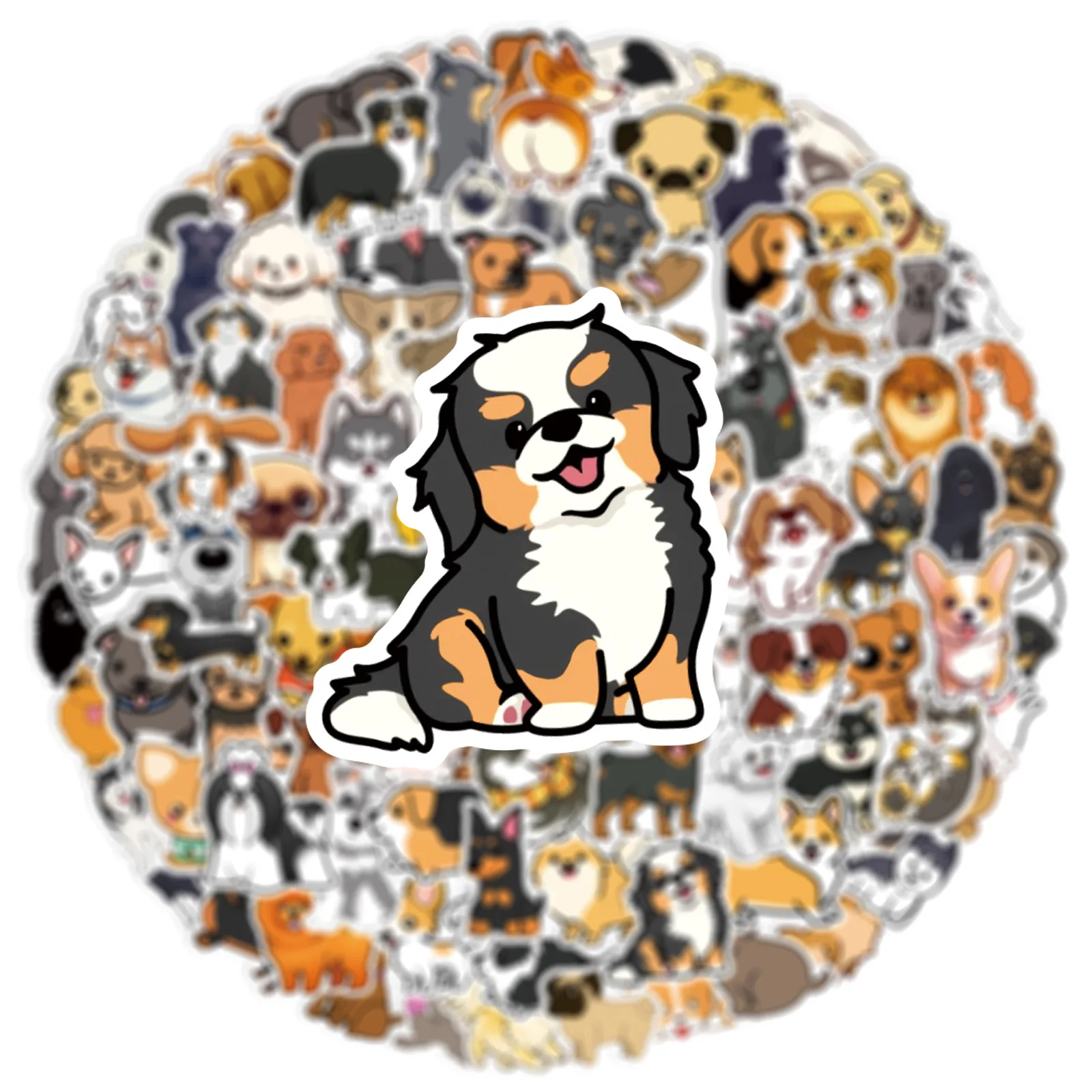 100 Pcs 작은 크기 귀여운 강아지 낙서 스티커, 물 컵 편지지 상자 DIY 장식 방수 스티커