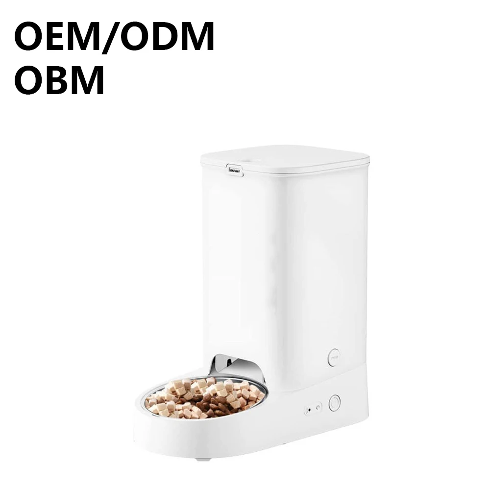 

2-in-1 Automatic Cat & Dog Feeder Water Dispenser LCD Display Chargeable Stainless Steel Bowls Easy-Clean for Small/Medium Pets