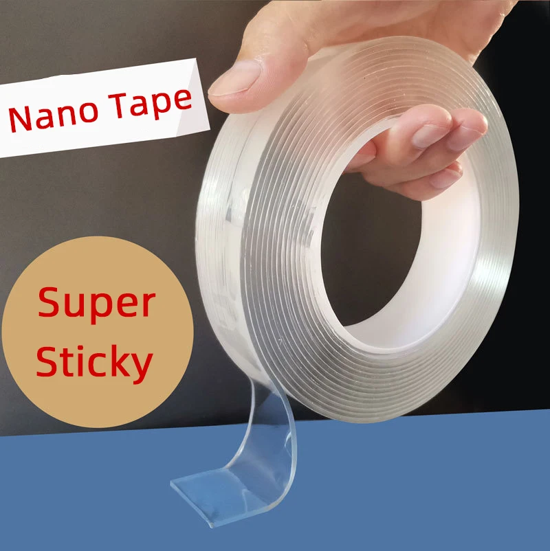 

Double-sided adhesive tape Nano Tape Transparent Reusable Waterproof Adhesive Tapes Cleanable Kitchen Bathroom Supplies Tapes