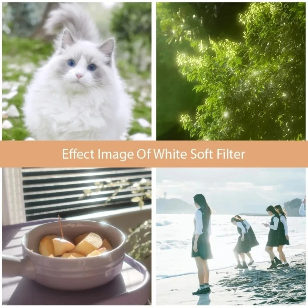 Retro Ultra Slim 1/4 White Soft Lens Filter Mist Dreamy Film Camera Cinematic Effect Filter 49/52/58/62/67 Mm Soft Filter