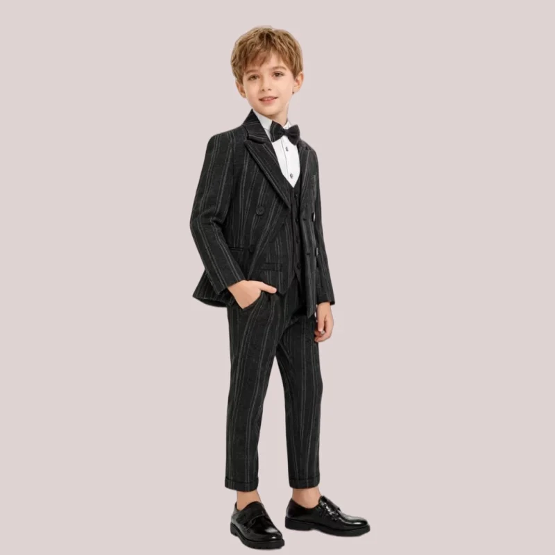 Boys Double-breasted Suit Set For Wedding Kids Birthday Party Formal Wear Children's Piano Host Speech Performance Costume
