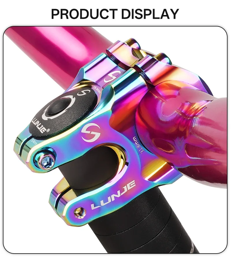 

Colorful Bicycle Handlebar Mtb Stem 0 Degrees 31.8*35mm Aluminum Alloy Mountain Bike Power