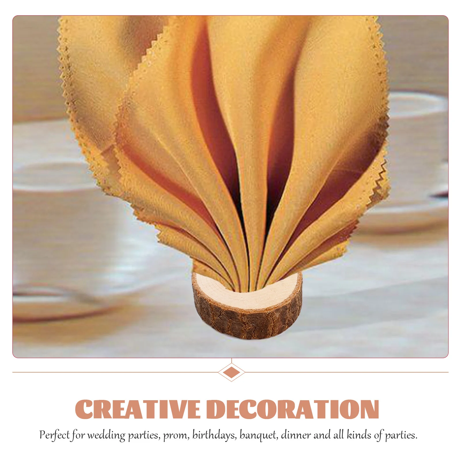 

10Pcs Hotel Wedding Table Napkin Rings Creative Natural Unfinished Wooden for Banquet Dinner Parties Christmas Wreaths DIY