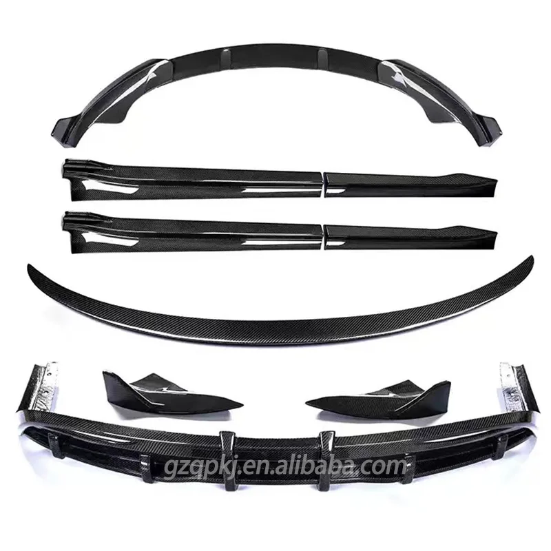 Carbon fiber side skirt front shovel back lip for 2023 model3 body kit