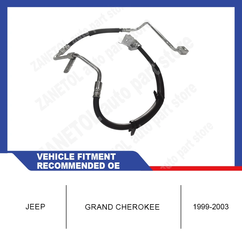 Left Front 52128093AB 52128092 H620185 ZANETOL Brake Hose for JEEP GRAND CHEROKEE 1999~2003 Replacement Parts Consumable Model