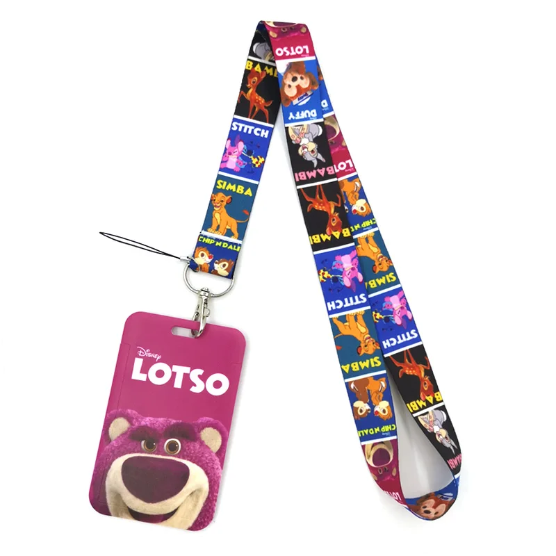 

Toy Story Lotso Anime Lanyard Badge Holder ID Card Lanyards Mobile Phone Rope Key Lanyard Neck Straps Keychain Key Ring