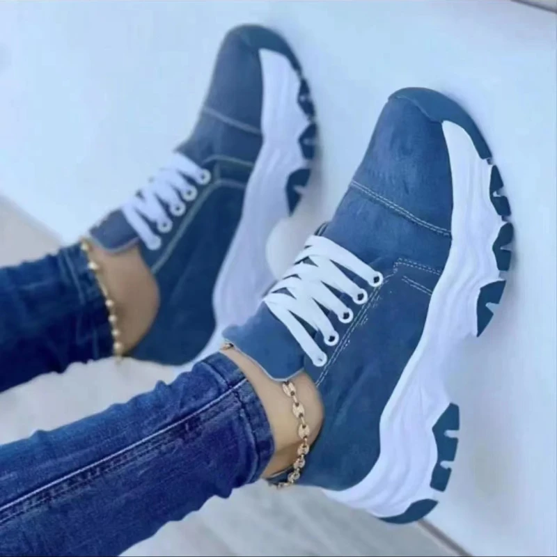 Women New Canvas Sneakers Women Fashion Vulcanized Shoes High Quality Casual Shoes Woman Walking Platform Plus Size 43