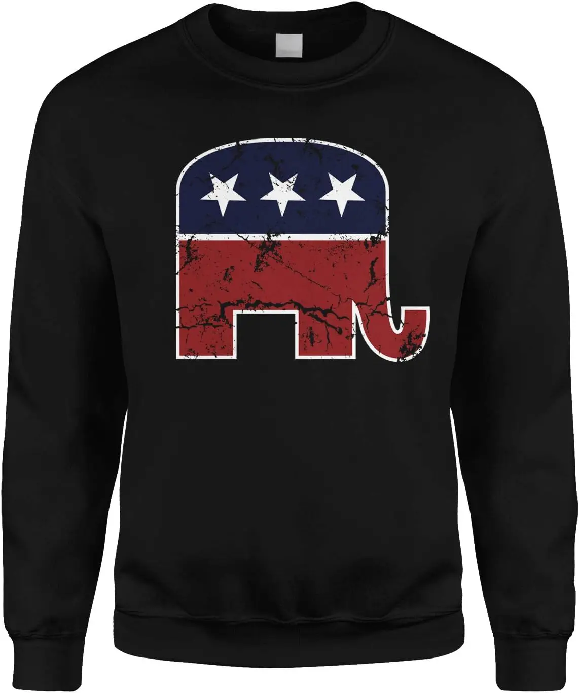 Cybertela Faded Republican Elephant Political Party Crewneck Sweatshirt