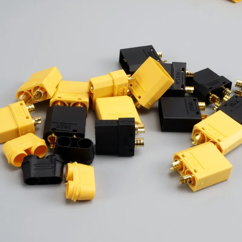 4 pares de motor de bateria XT90 amarelo/preto XT-90 XT90H RC Lipo, ESC e conectores macho e fêmea de linha de carregamento