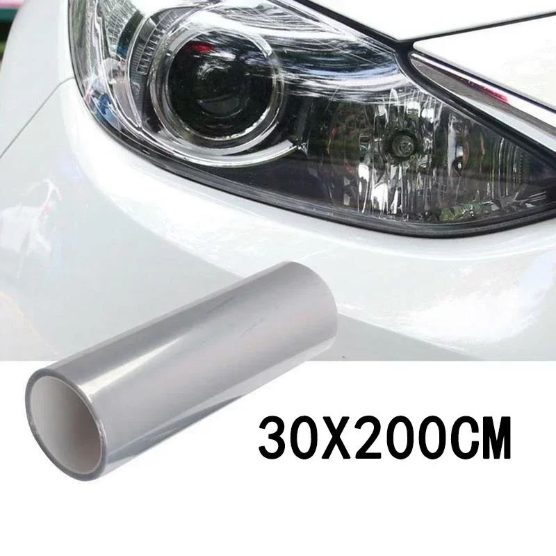 

1pc Car Headlight Protective Film Stickers High Quality Transparent 200*30cm Bumper Hood Paint Transparent Light Protector Films