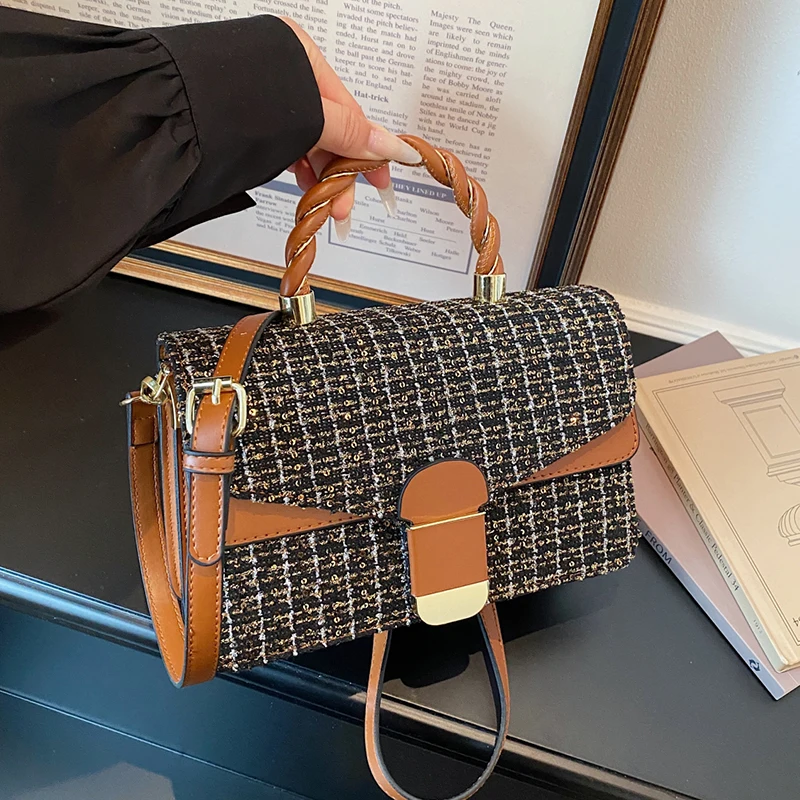 

Small Tote Woolen Brand luxury Handbags Lady Bags Designer Crossbody Bag Vintage Shoulder Bag Purse Clutch Sac A Main