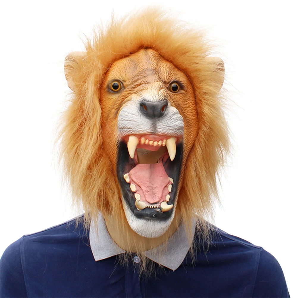 قناع الأسد لجميع القديسين زي الحفلات الدعائم تأثيري مهرجان كرنفال زينة الرعب المخيفة اللعب التظاهري #4