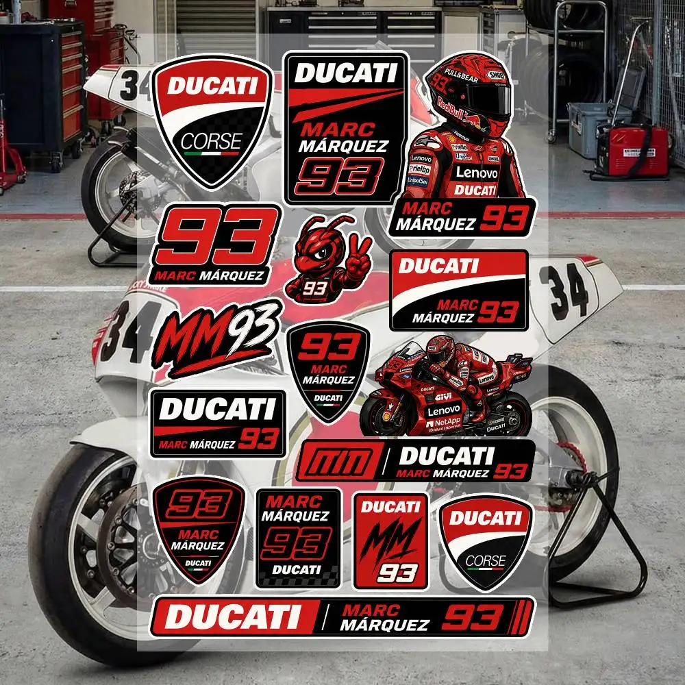 Pegatinas Estéticas de Graffiti MOTO-GP M-Marc, Calcomanías de PVC Impermeables para Motocicleta, Patineta, Coche, Casco, Cuaderno, Decoración DIY