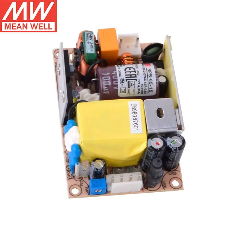 MEAN WELL RPS-65-15  15V 4.34A PCB Type Reliable Green Medical  Switching Power Supply Brand New Original 3