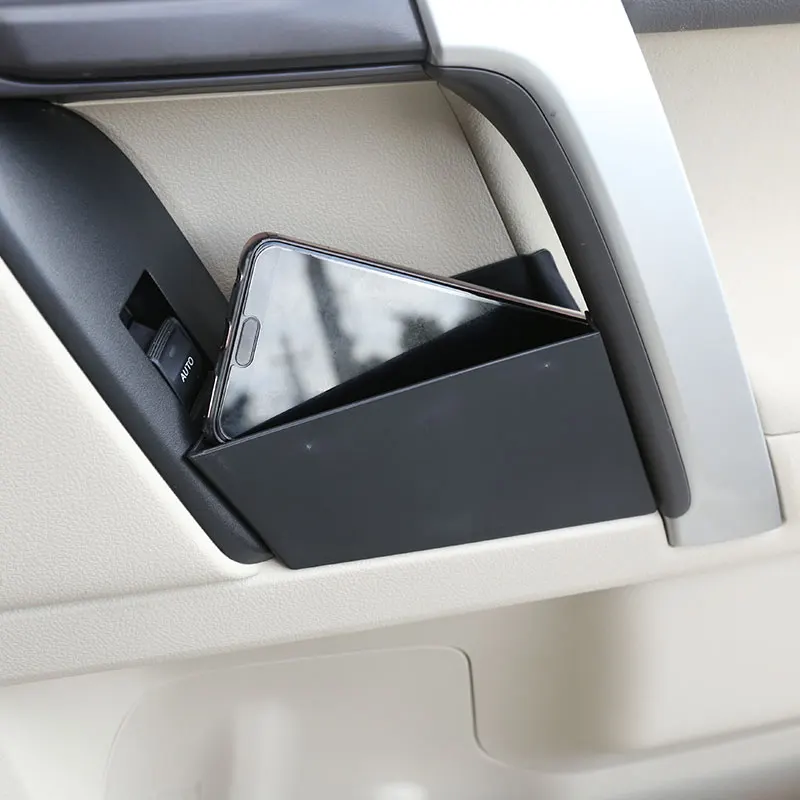 For Toyota Land Cruiser Prado 150 2010-2019 Interior Car Accessories ABS Black Car Front Door Storage Box Phone Tray