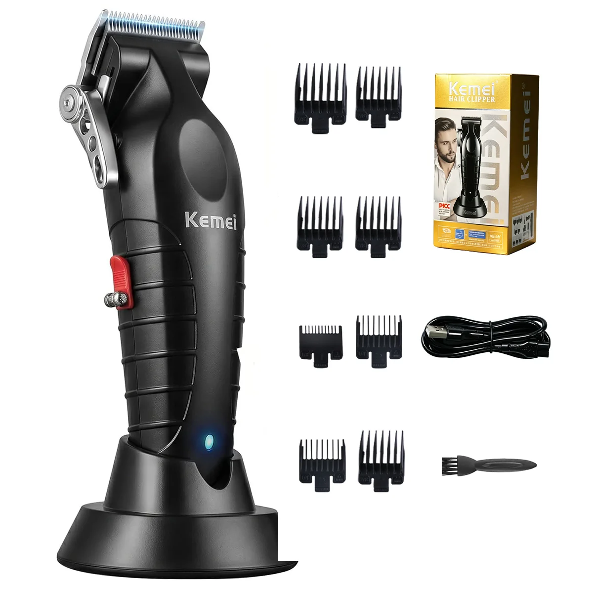 Kemei Clipper Hair Professional Ceramic Kemei 2296 With Case Cordless Haircut Machine Professional Electric