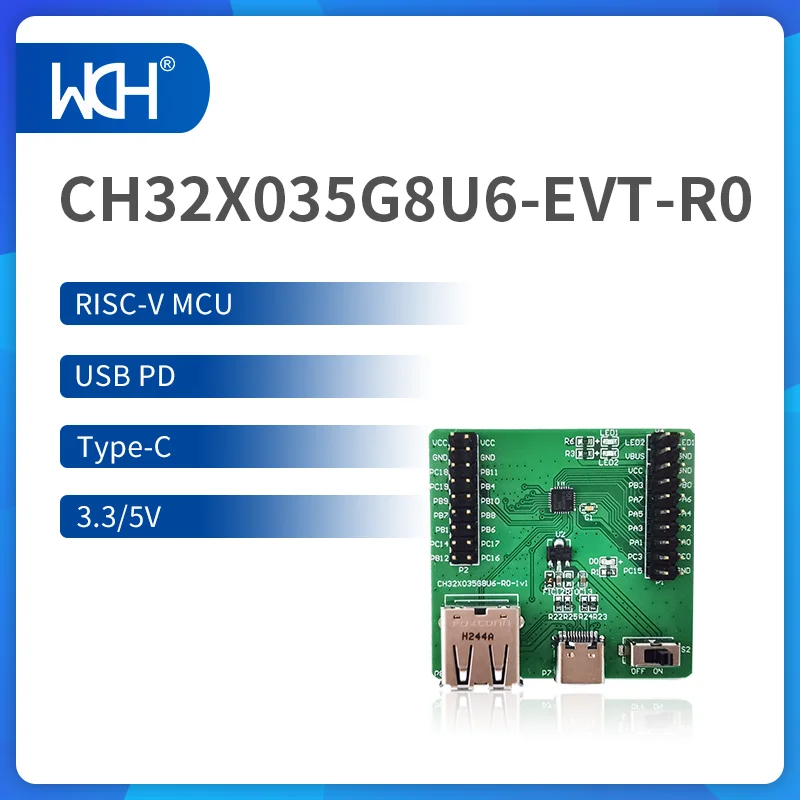 Placa de evaluación básica CH32X035, RISC-V, USB, PD, MCU, 2 uds./lote