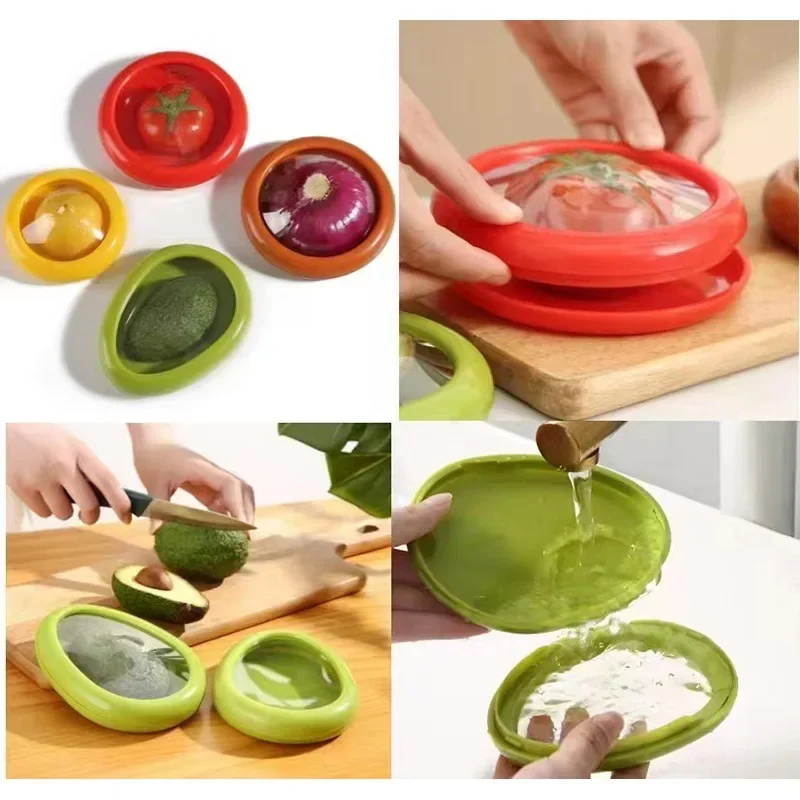 1 Pc Fruit Vegetable Fresh-keeping box Avocado Food Storage Box Fruit Preservation Seal Cover Kitchen Tools Kitchen Accessories