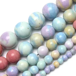 Natural Rainbow Alashan Stone Loose Round Beads 4-12mm For Jewelry Making DIY Necklace Bracelet Spacer Accessories 15