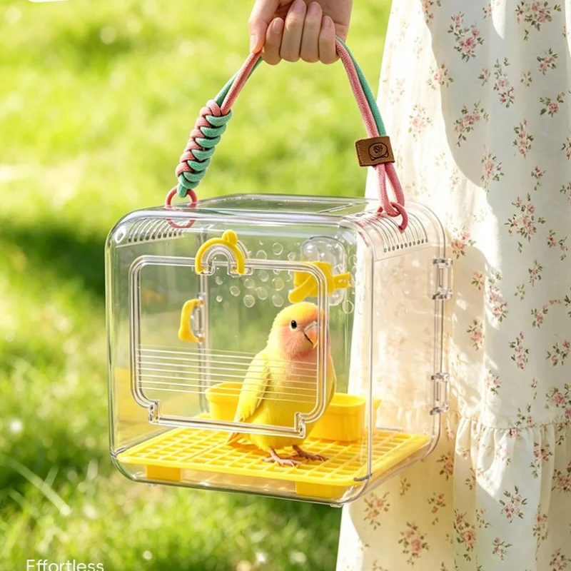 Parrot Travel Cage Portable Outdoor Carry Bag for Budgie Peony Viewing Handheld Bird Cage Bird Cage Cover Bird Cage Bird Hammock