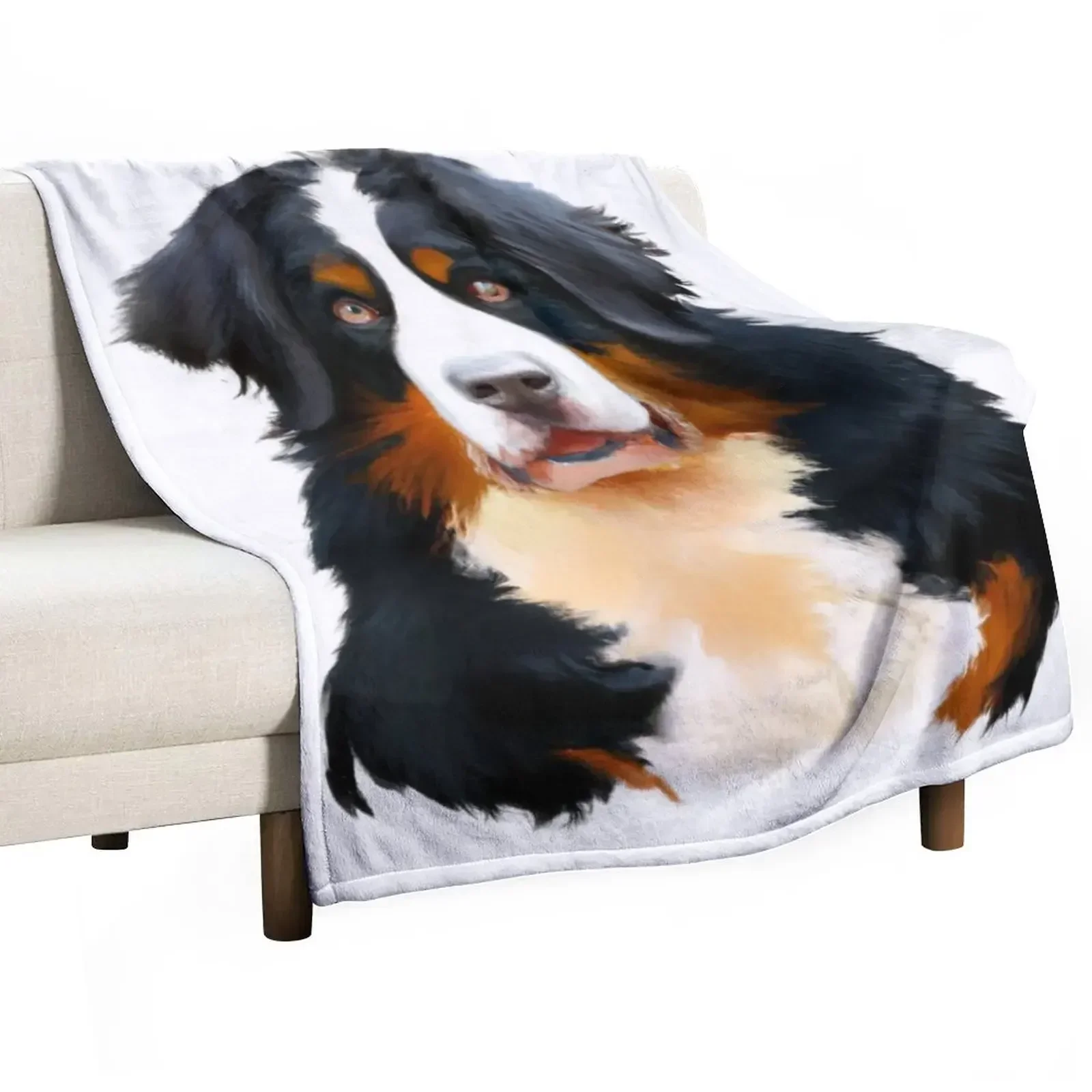 

Cute Bernese Mountain Dog Drawing Throw Blanket manga Custom Blankets For Bed Blankets