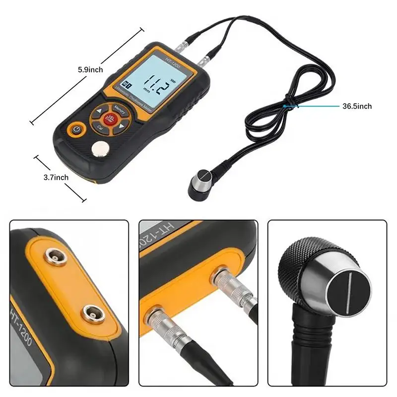 Imagem -05 - Hti Inteligente Ultra-sônico Espessura Medidor Metal Alta Precisão Velocidade Testador de Som Display Lcd Digital Ht1200